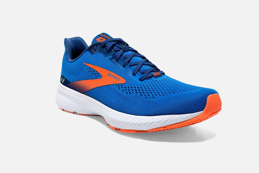 Launch 8 Road Brooks Running Shoes NZ Mens - Blue/Orange - GKFBOV-721